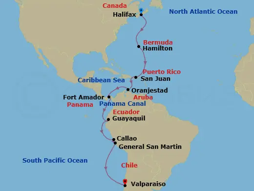 Itinerary schematic diagram