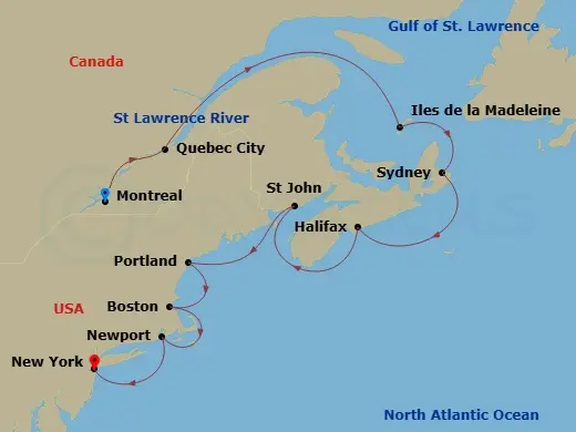 Itinerary schematic diagram