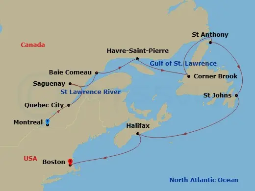 Itinerary schematic diagram