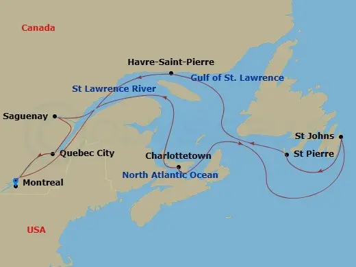 Itinerary schematic diagram