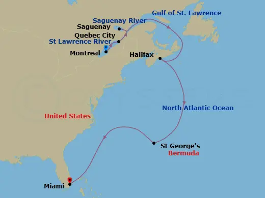 Itinerary schematic diagram
