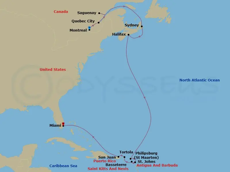 Itinerary schematic diagram