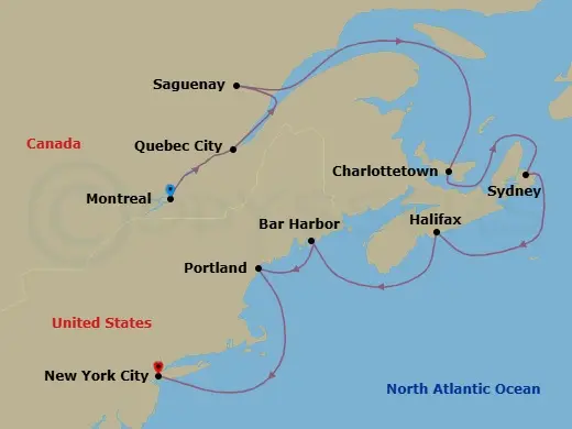 Itinerary schematic diagram