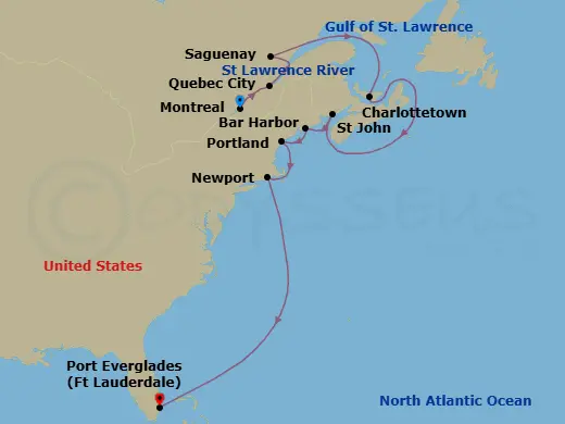 Itinerary schematic diagram