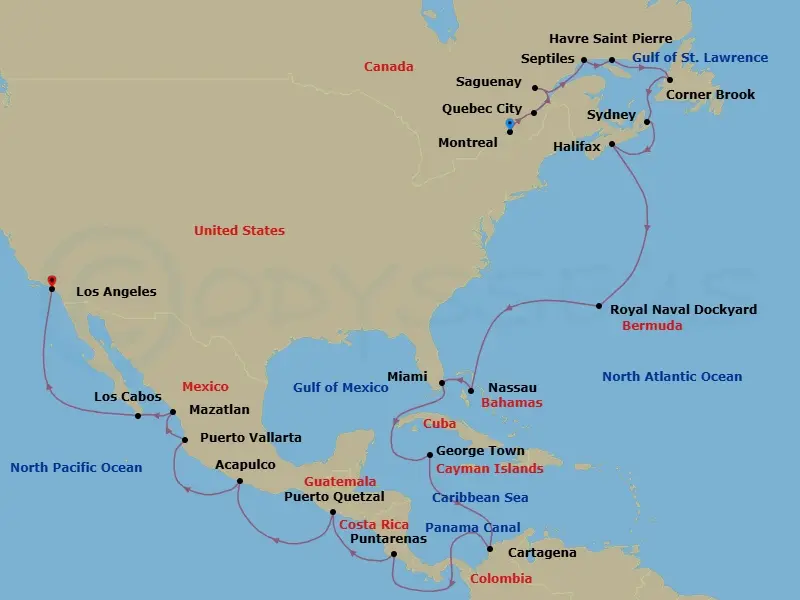 Itinerary schematic diagram