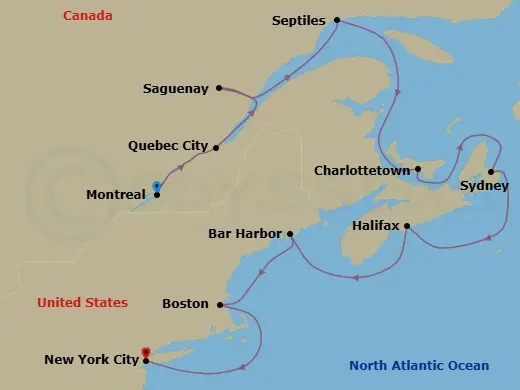 Itinerary schematic diagram