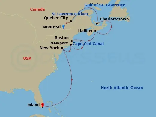 Itinerary schematic diagram