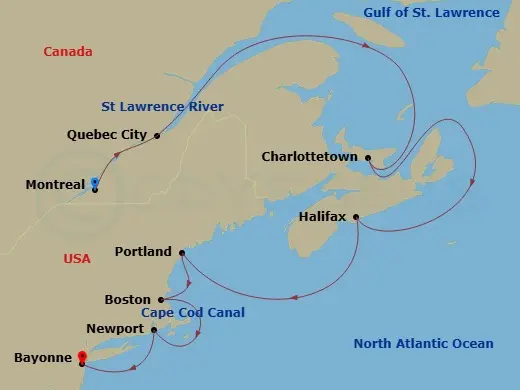 Itinerary schematic diagram