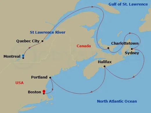 Itinerary schematic diagram