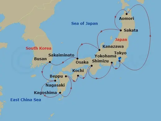 Itinerary schematic diagram