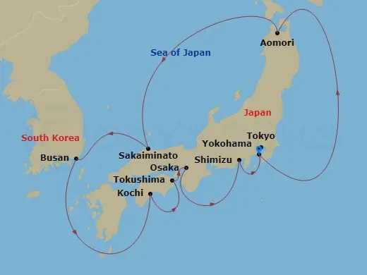 Itinerary schematic diagram