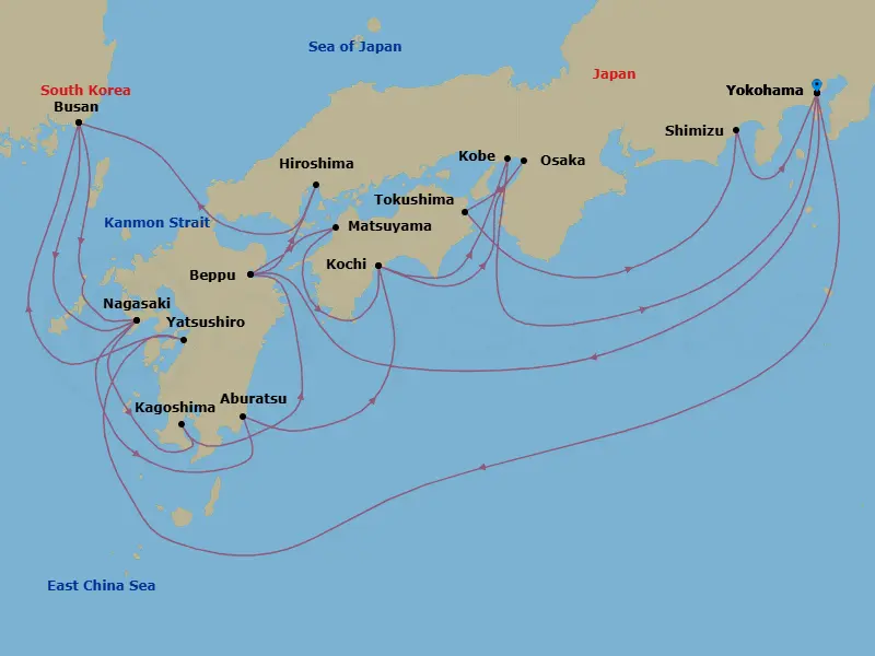 Itinerary schematic diagram