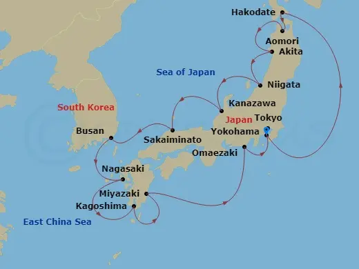 Itinerary schematic diagram