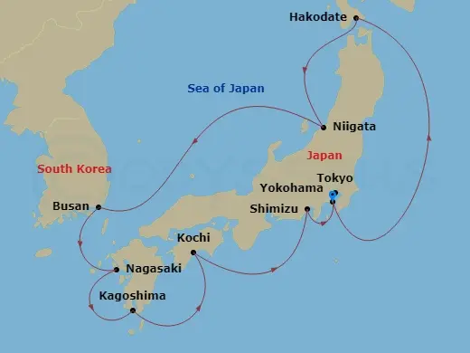 Itinerary schematic diagram