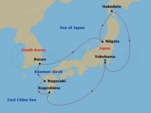 Itinerary schematic diagram