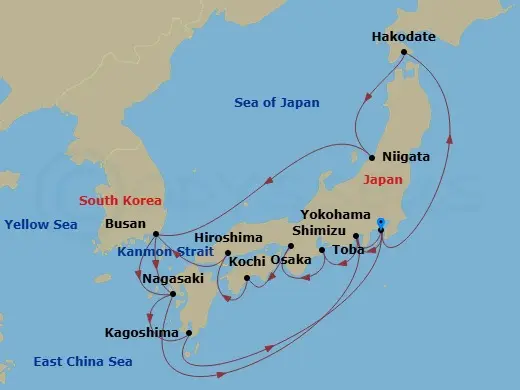 Itinerary schematic diagram