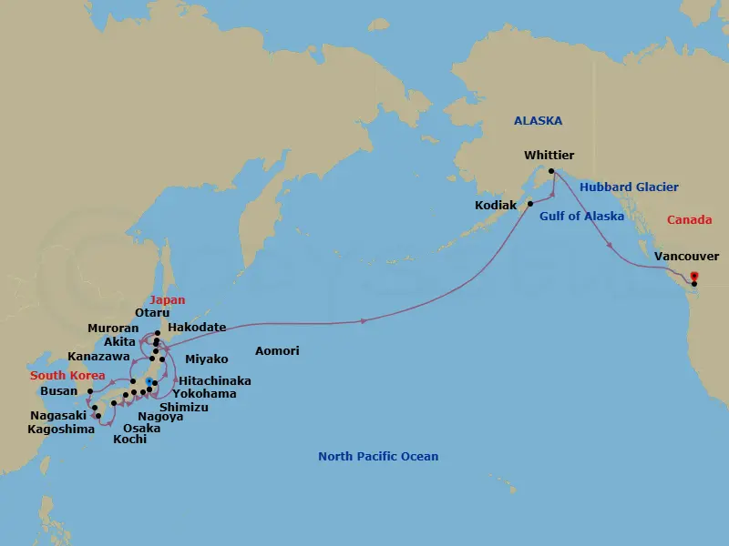 Itinerary schematic diagram