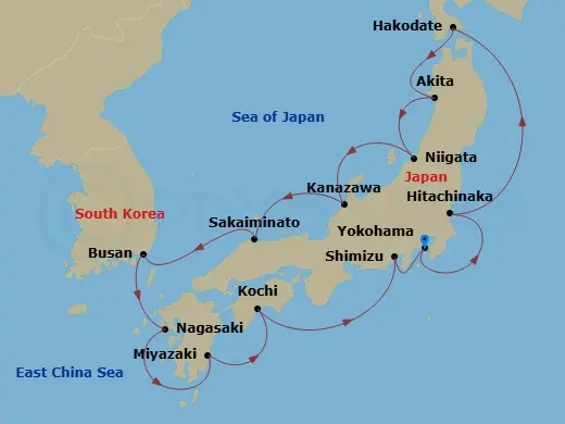 Itinerary schematic diagram