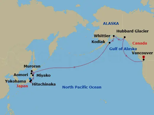 Itinerary schematic diagram