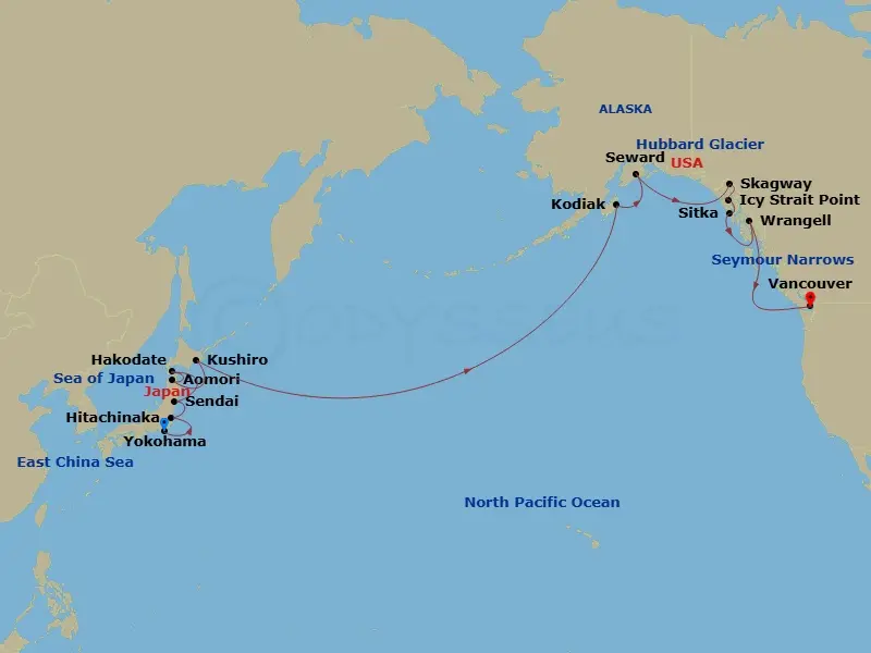 Itinerary schematic diagram