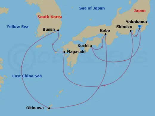 Itinerary schematic diagram