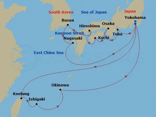 Itinerary schematic diagram