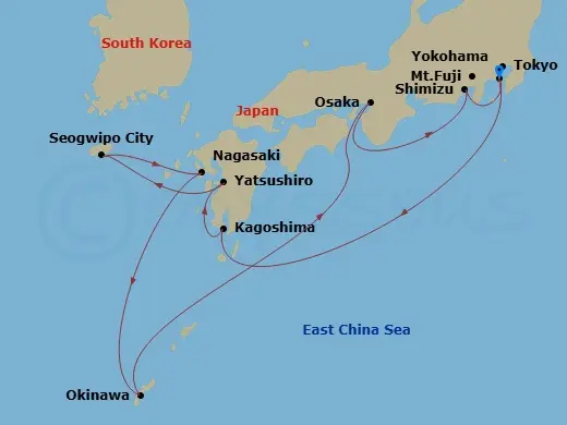 Itinerary schematic diagram