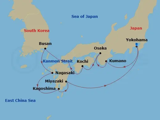 Itinerary schematic diagram