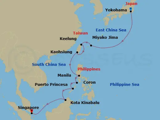Itinerary schematic diagram