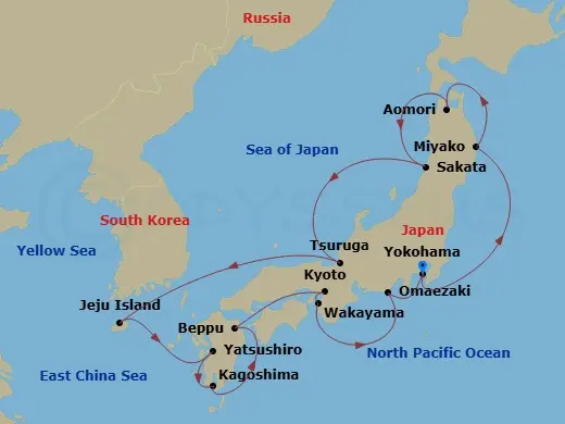 Itinerary schematic diagram