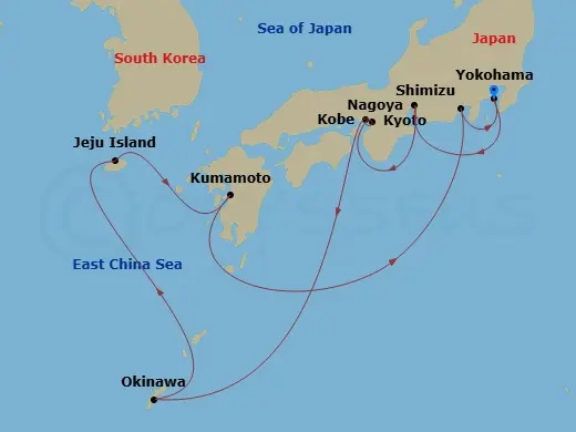 Itinerary schematic diagram
