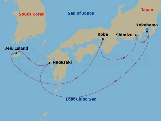 Itinerary schematic diagram
