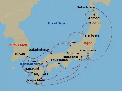 Itinerary schematic diagram