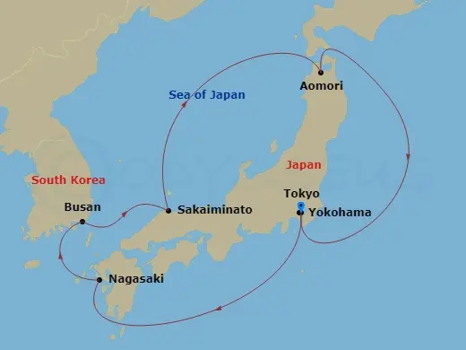 Itinerary schematic diagram