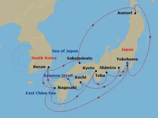 Itinerary schematic diagram
