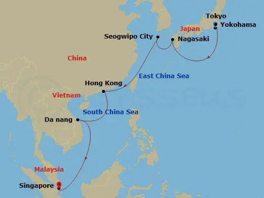 Itinerary schematic diagram