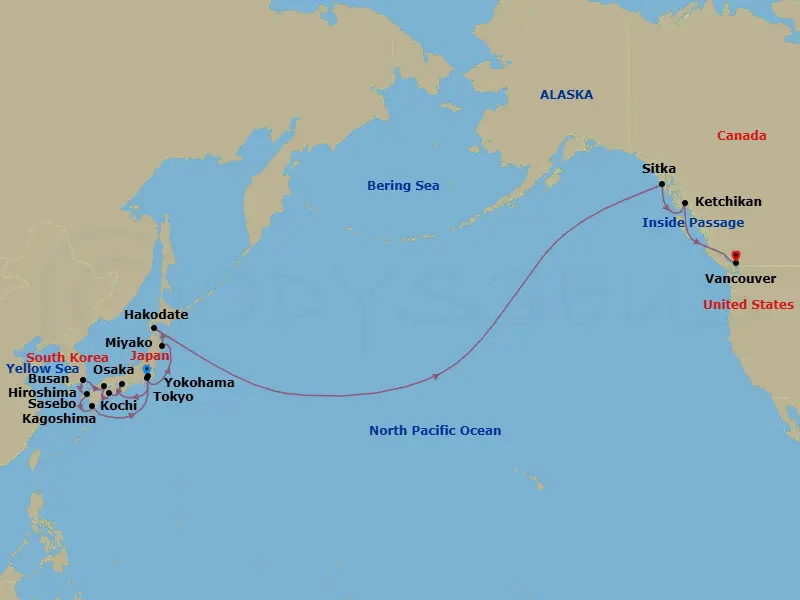 Itinerary schematic diagram