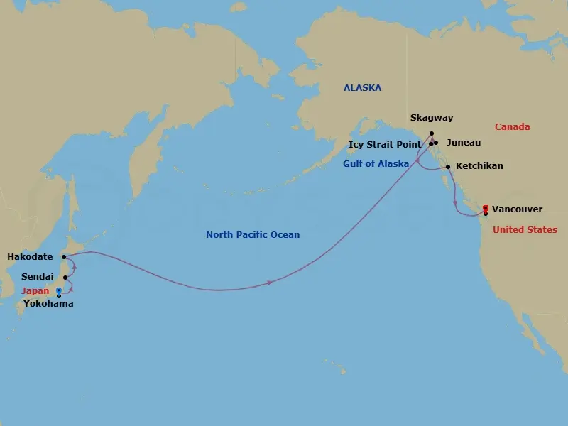 Itinerary schematic diagram