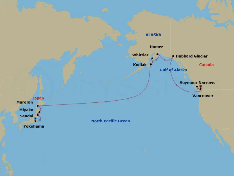 Itinerary schematic diagram