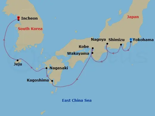 Itinerary schematic diagram