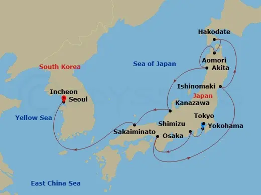 Itinerary schematic diagram