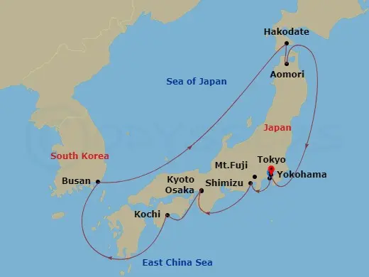 Itinerary schematic diagram
