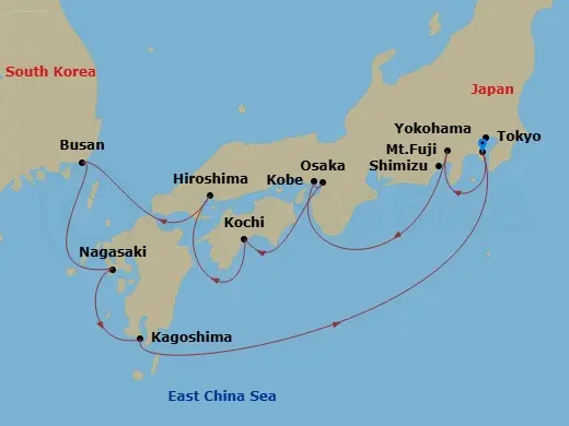 Itinerary schematic diagram