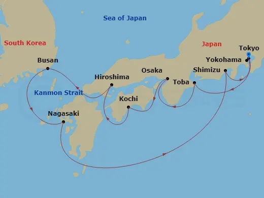 Itinerary schematic diagram
