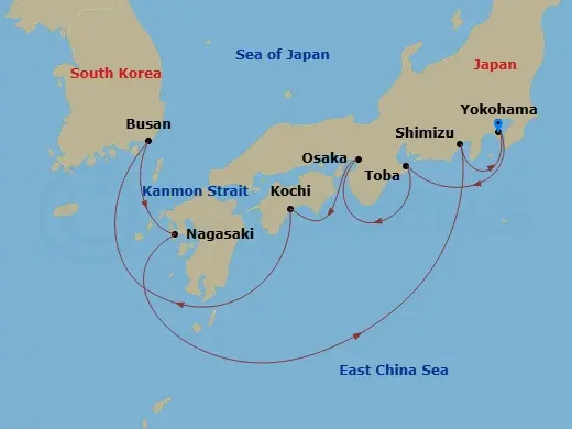 Itinerary schematic diagram