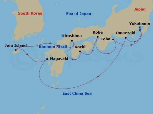 Itinerary schematic diagram
