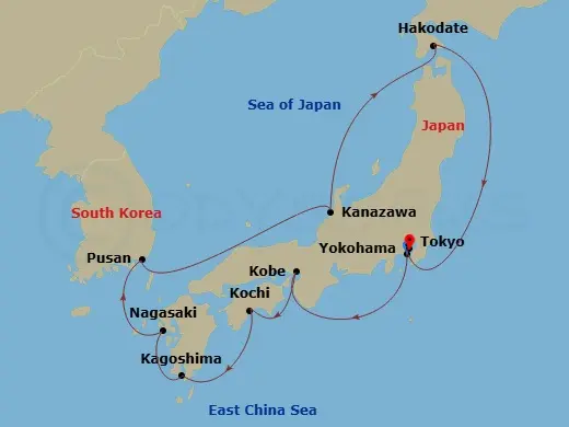 Itinerary schematic diagram