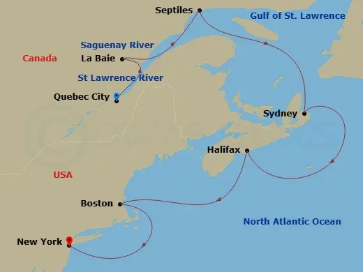 Itinerary schematic diagram