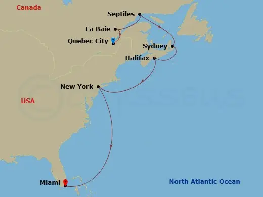 Itinerary schematic diagram