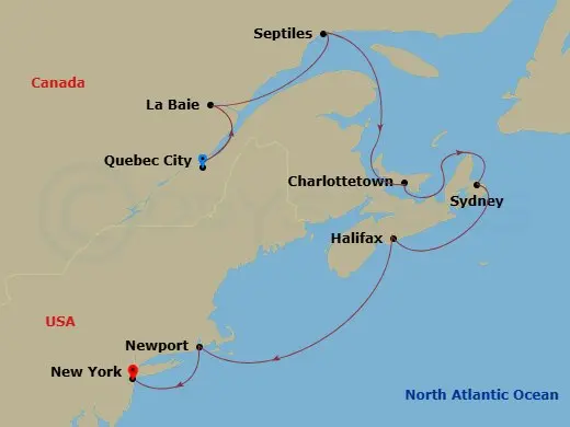 Itinerary schematic diagram